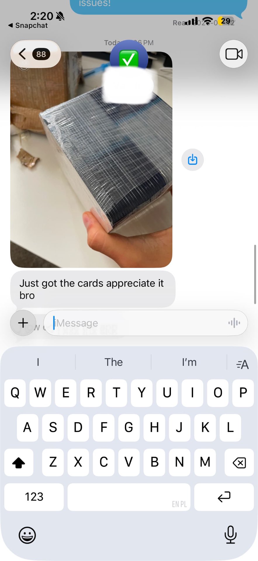 Cards delivered
